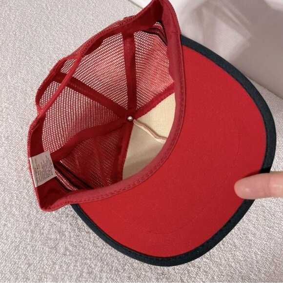 Vintage Red Black Rocky Lane Farms Mesh Back Snap Back Trucker Hat - Picture 7 of 10